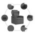 Sillón reclinable eléctrico de tela gris