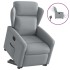 Sillón reclinable elevable de tela gris