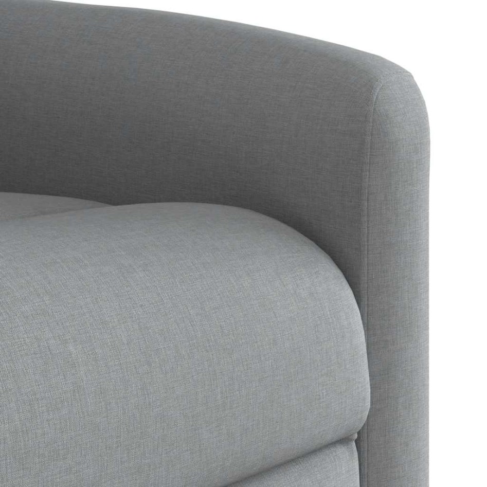 Sillón reclinable elevable de tela gris