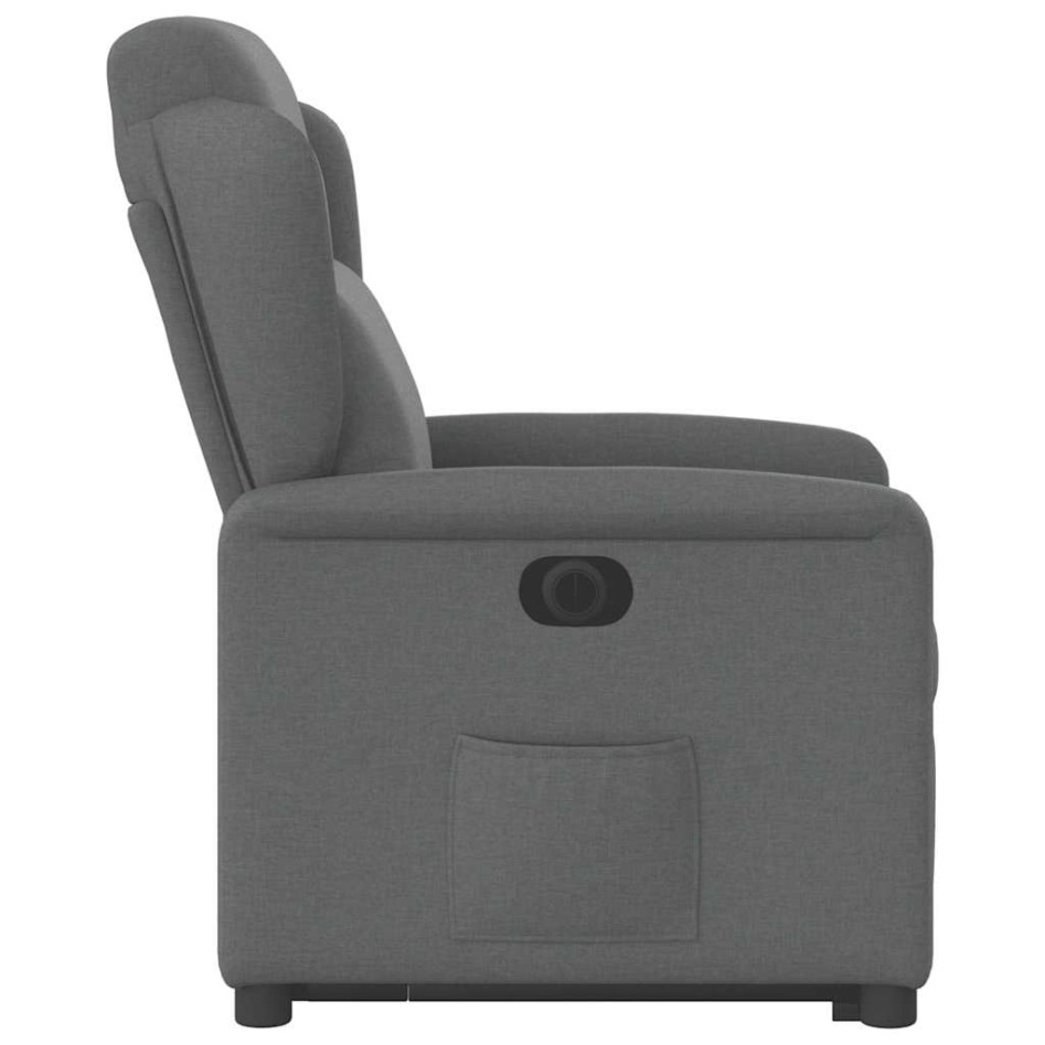 Sillón eléctrico reclinable elevable de tela gris