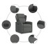 Sillón eléctrico reclinable elevable de tela gris