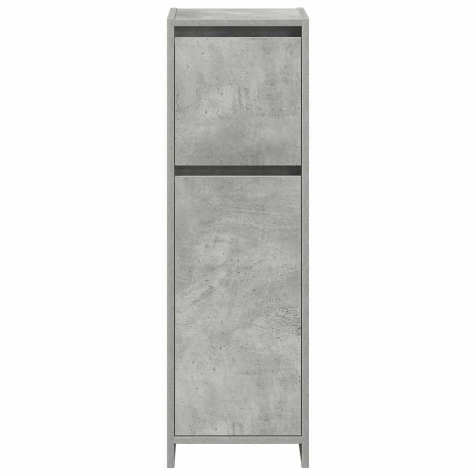 Juego muebles de baño 4 pzas madera contrachapada gris
