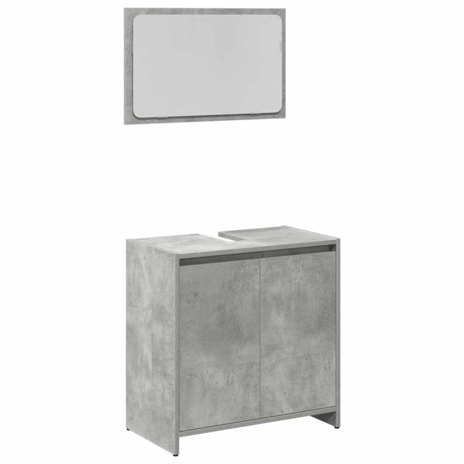Juego muebles de baño 4 pzas madera contrachapada gris
