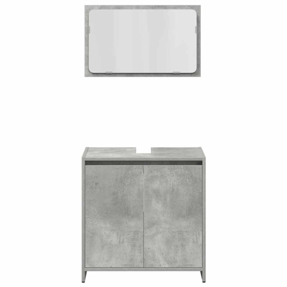 Juego muebles de baño 4 pzas madera contrachapada gris