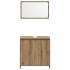 Juego de muebles baño 3 piezas madera ingeniería roble