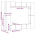 Conjunto de mueble de TV 8 piezas montado la pared madera