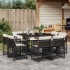 Set de comedor de jardín 9 pzas y cojines ratán sintético