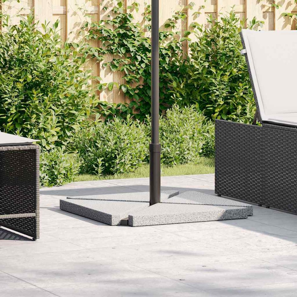 Placa de peso para sombrilla 4 uds granito gris triangular