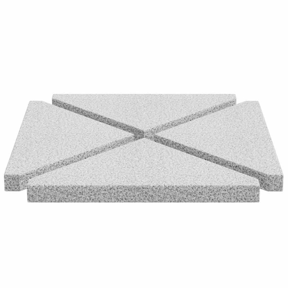 Placa de peso para sombrilla 4 uds granito gris triangular