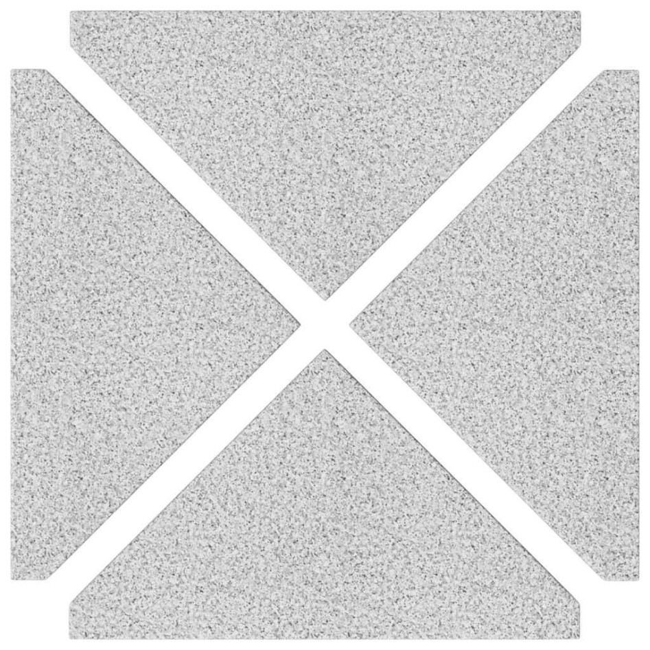 Placa de peso para sombrilla 4 uds granito gris triangular