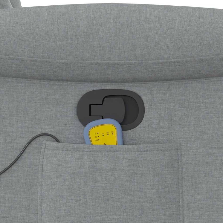 Sillón reclinable de masaje de tela gris