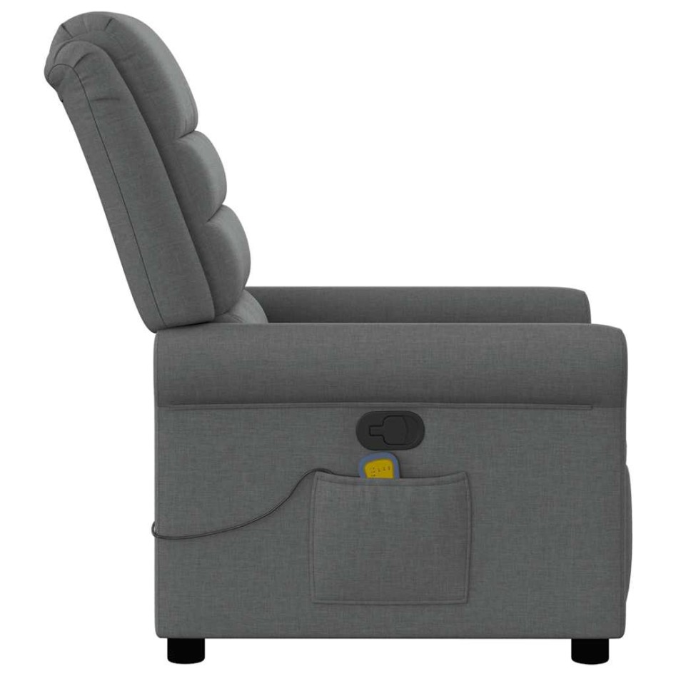 Sillón de masaje reclinable de tela gris