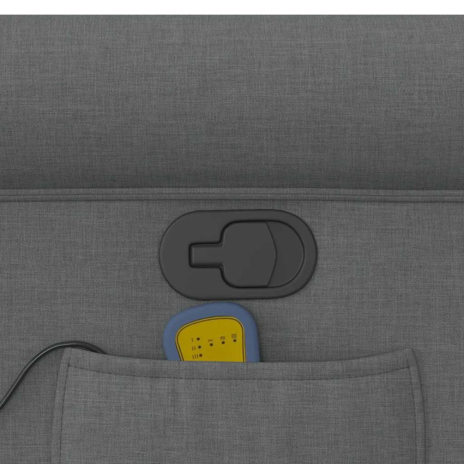 Sillón de masaje reclinable de tela gris