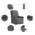 Sillón de masaje reclinable de tela gris