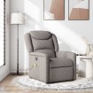 Sillón de masaje reclinable de tela gris taupé