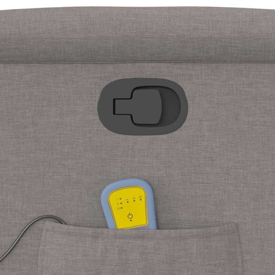 Sillón de masaje reclinable de tela gris