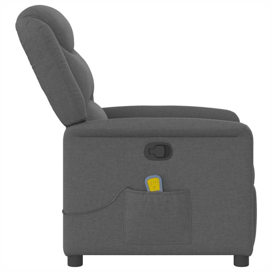 Sillón de masaje reclinable de tela gris