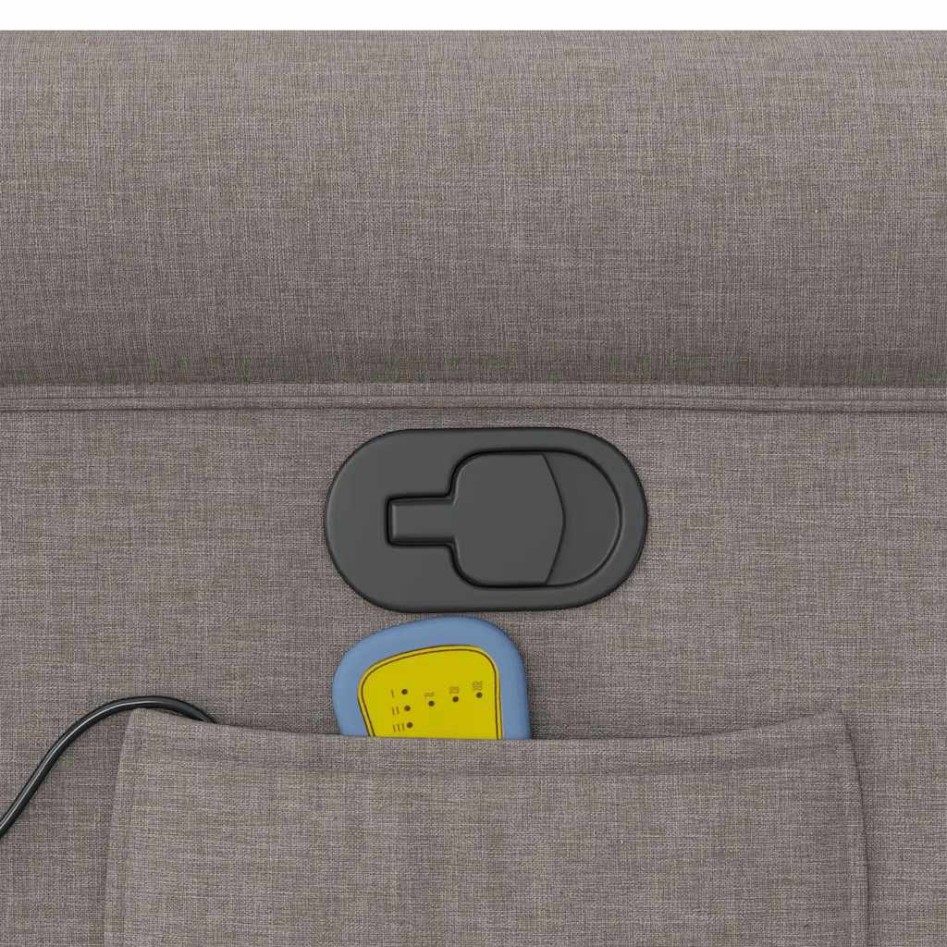 Sillón de masaje reclinable de tela gris