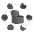 Sillón reclinable de tela gris