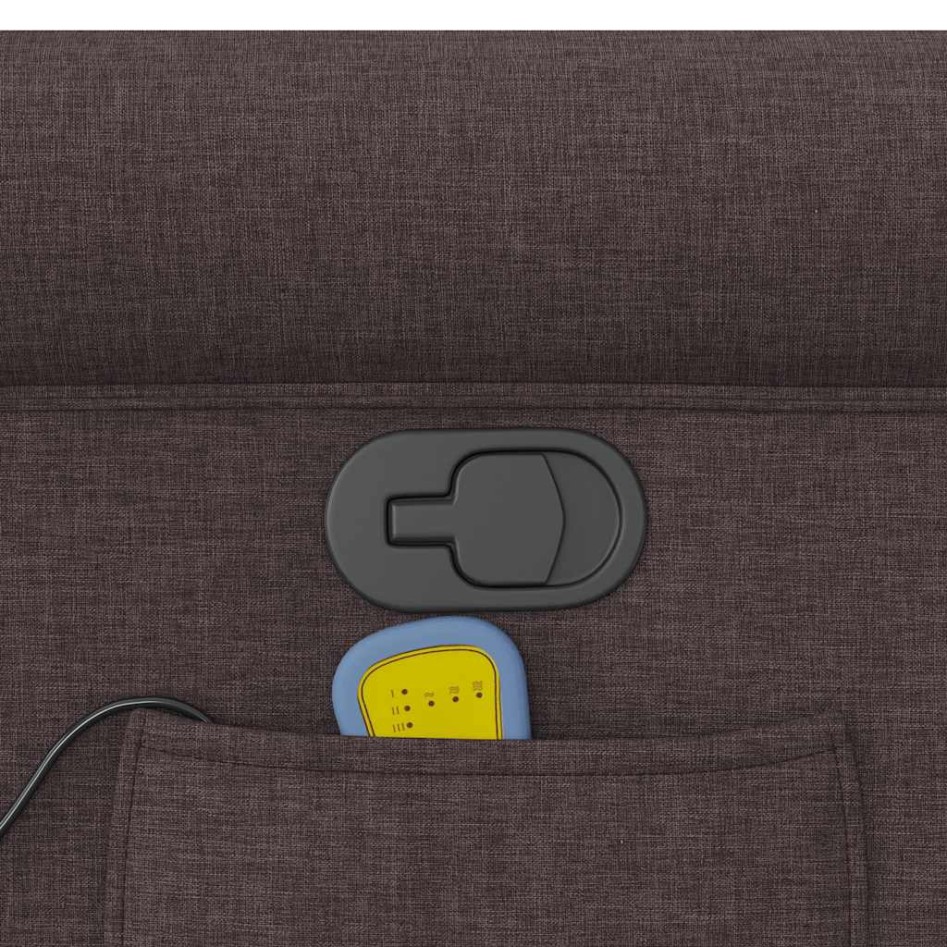 Sillón de masaje reclinable de tela marrón