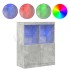 Aparador de madera contrachapada gris hormigón 81x37x100