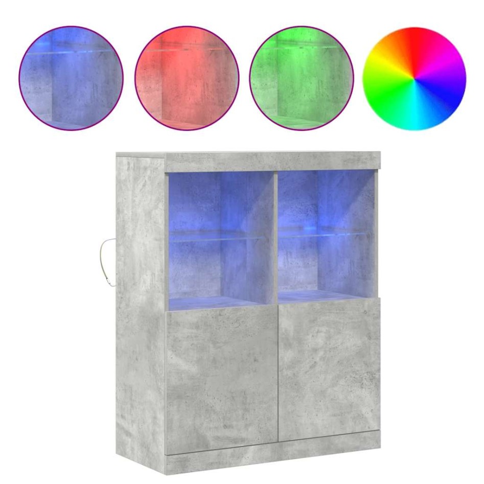 Aparador de madera contrachapada gris hormigón 81x37x100