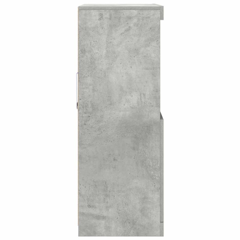 Aparador de madera contrachapada gris hormigón 81x37x100