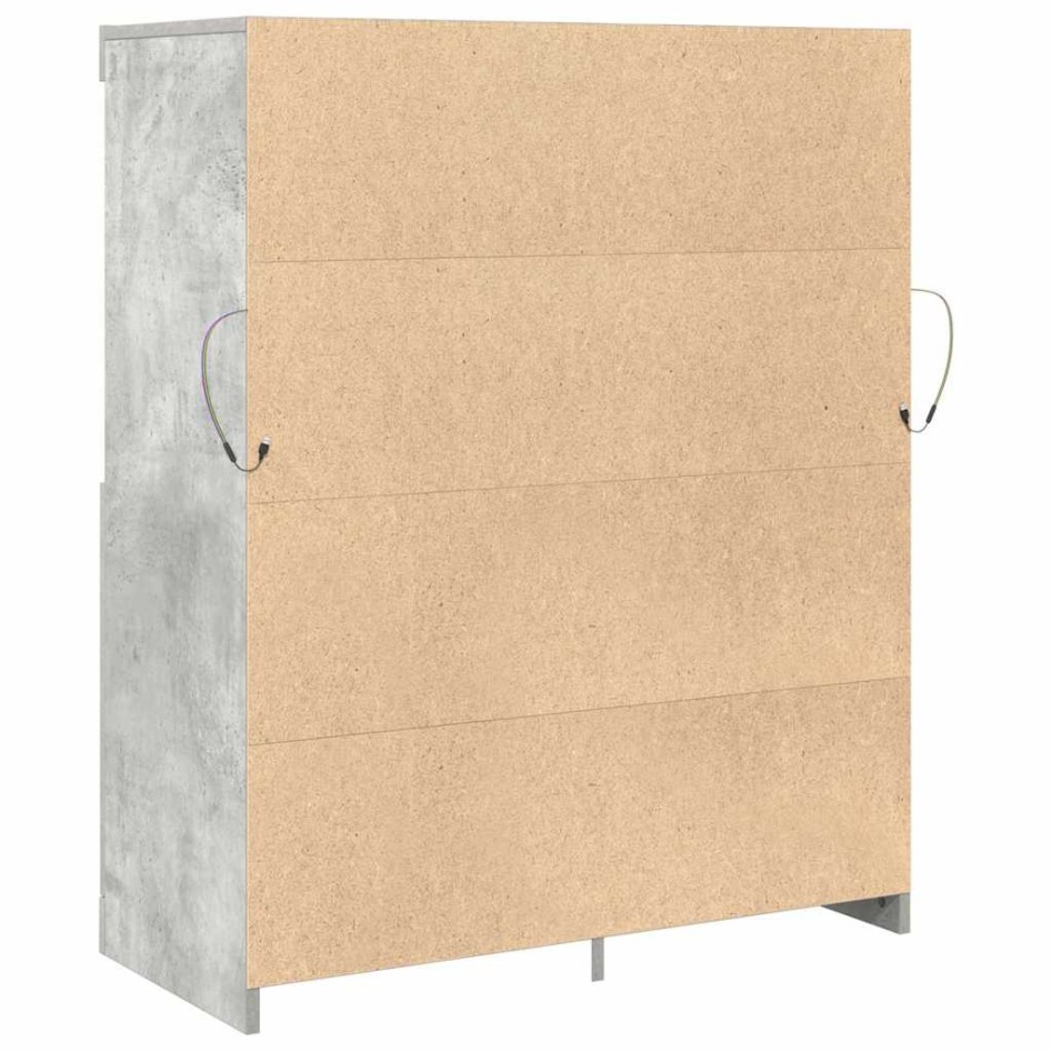 Aparador de madera contrachapada gris hormigón 81x37x100