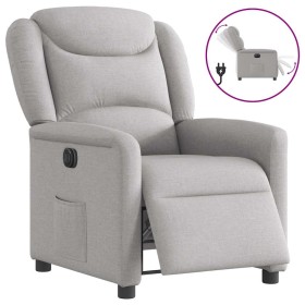 Sillón reclinable eléctrico de tela gris