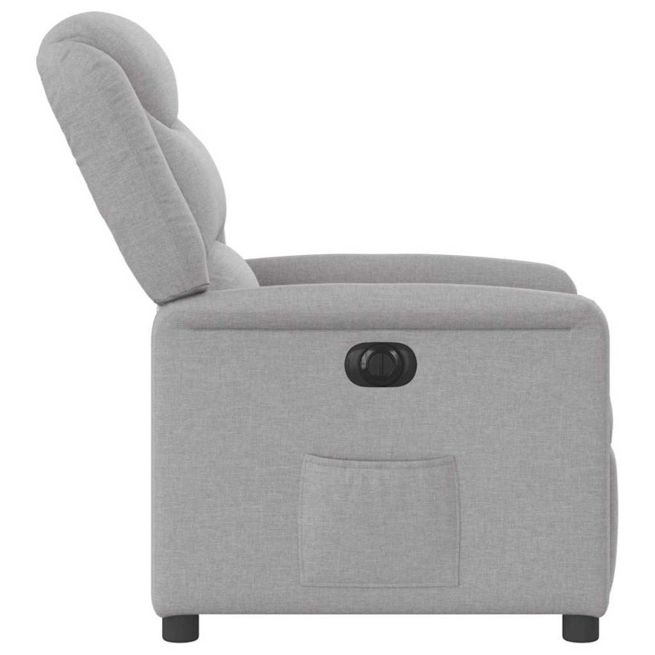 Sillón reclinable eléctrico de tela gris