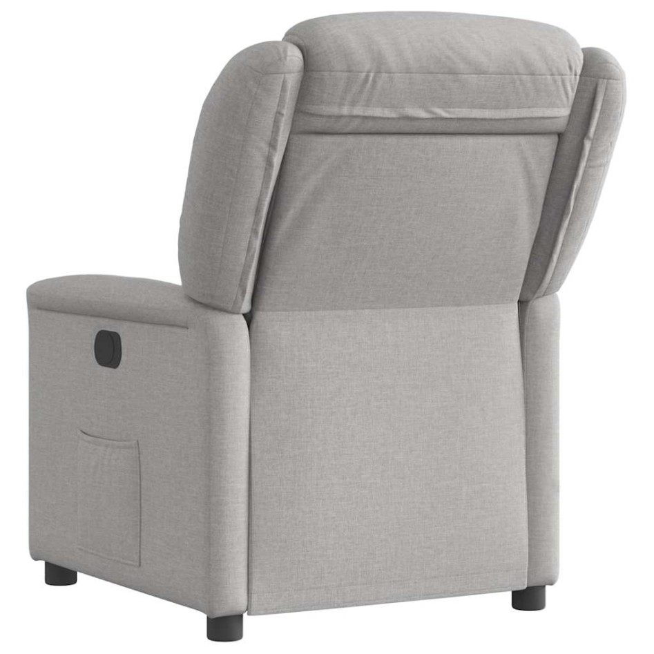 Sillón reclinable eléctrico de tela gris
