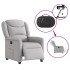 Sillón reclinable eléctrico de tela gris