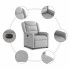 Sillón reclinable eléctrico de tela gris