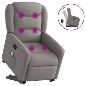 Sillón reclinable de masaje elevable tela gris