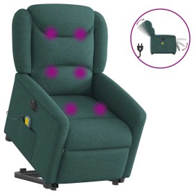 Sillón masaje eléctrico reclinable elevable tela verde