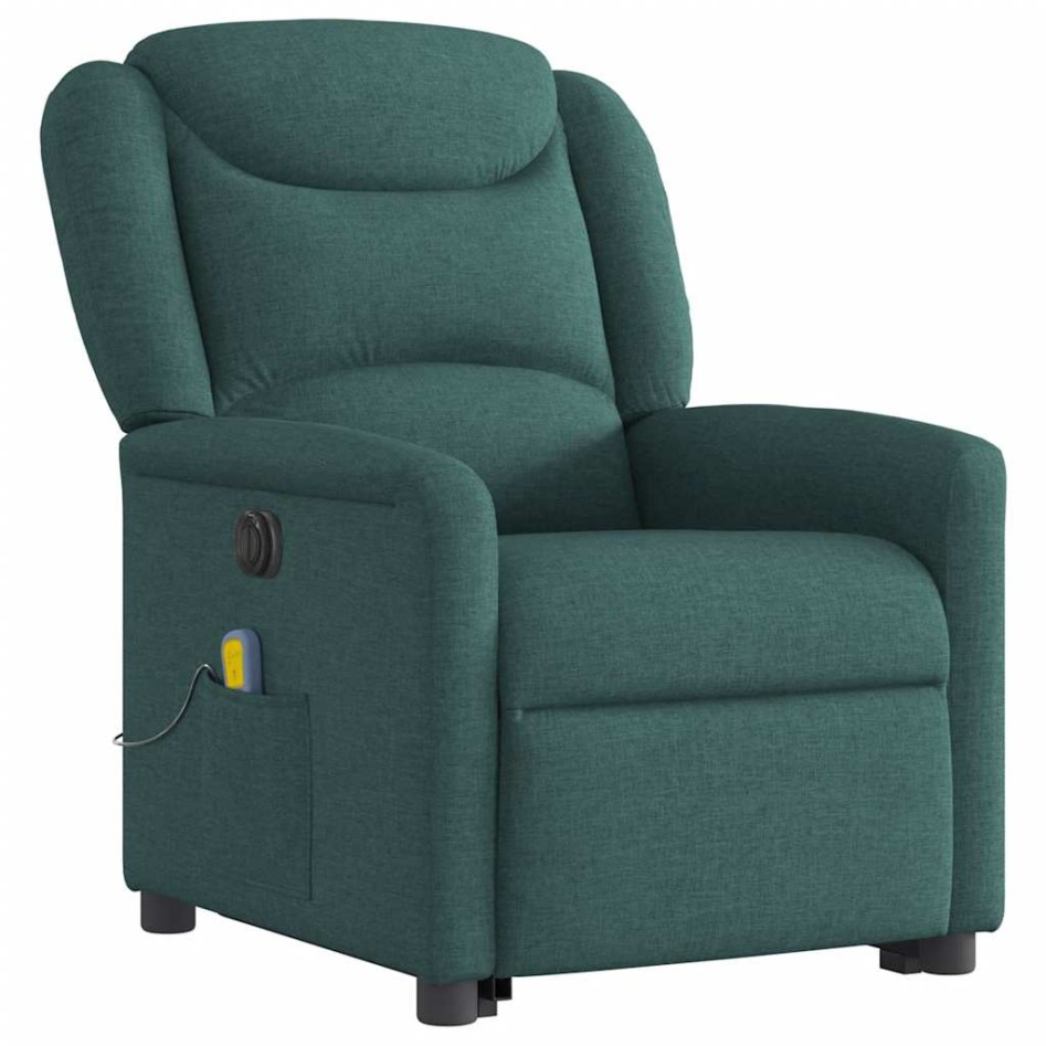Sillón masaje eléctrico reclinable elevable tela verde