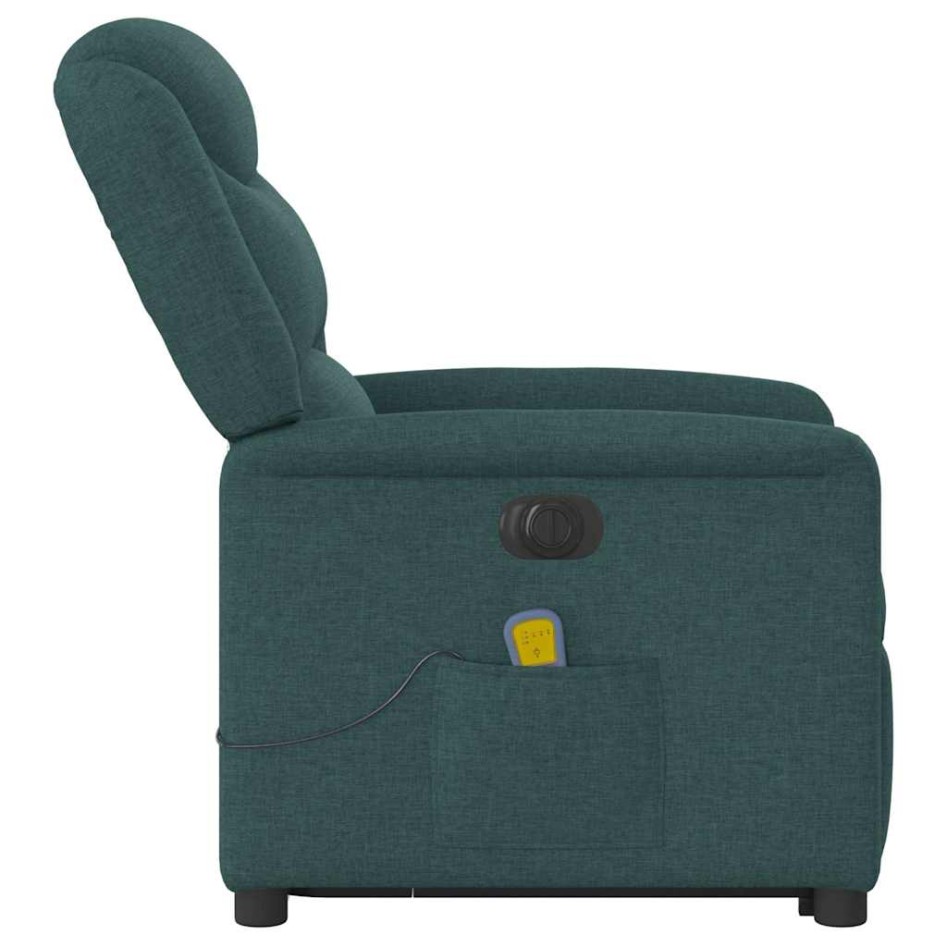 Sillón masaje eléctrico reclinable elevable tela verde