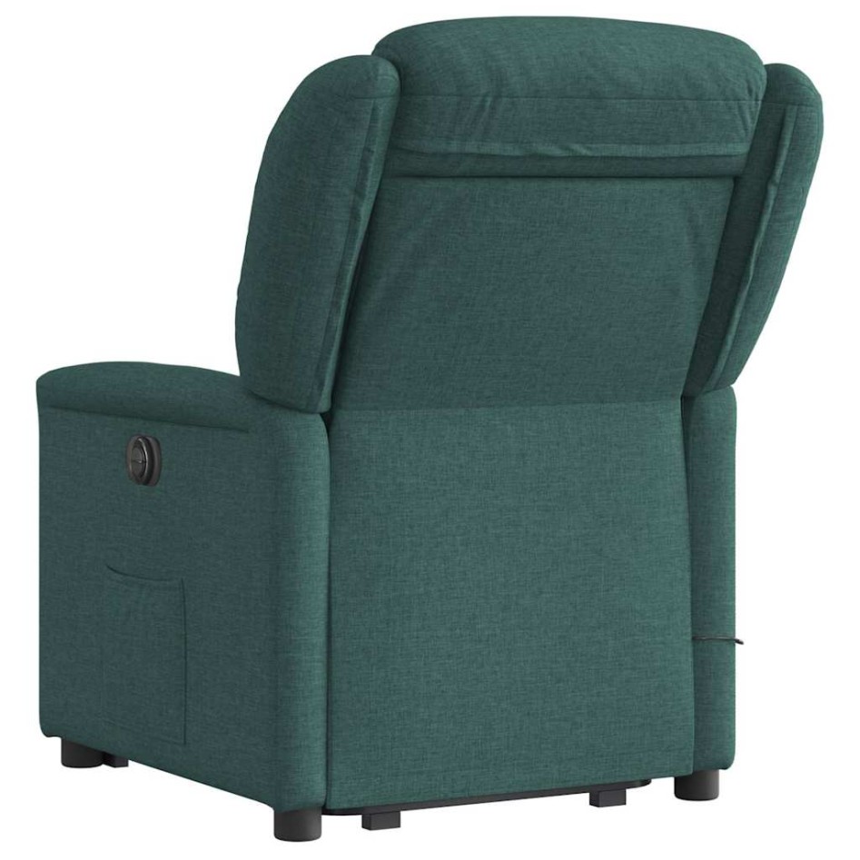 Sillón masaje eléctrico reclinable elevable tela verde