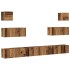 Conjunto de mueble de TV 7 piezas montado la pared madera