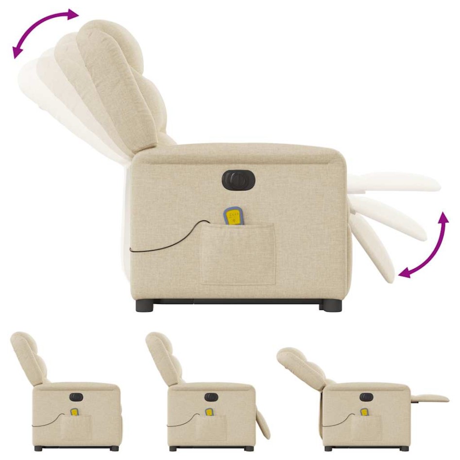 Sillón de masaje eléctrico reclinable elevable tela