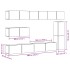 Conjunto de mueble de TV 7 piezas montado la pared madera