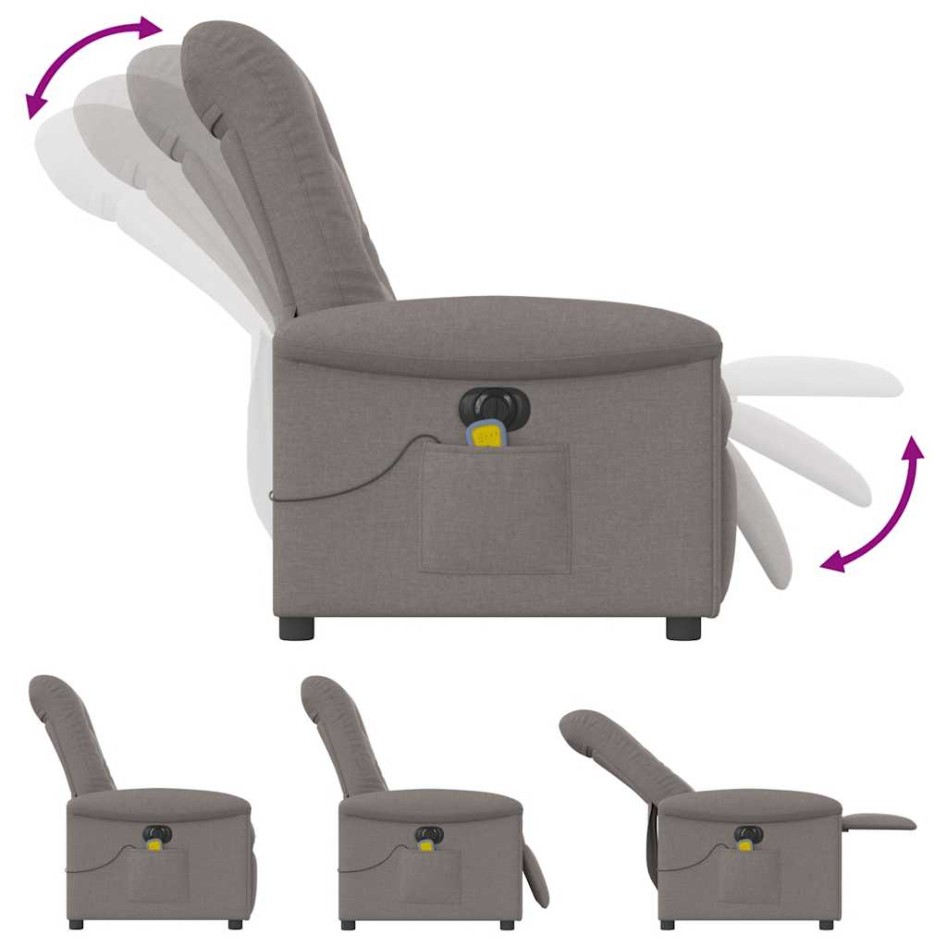 Sillón reclinable de masaje eléctrico tela gris