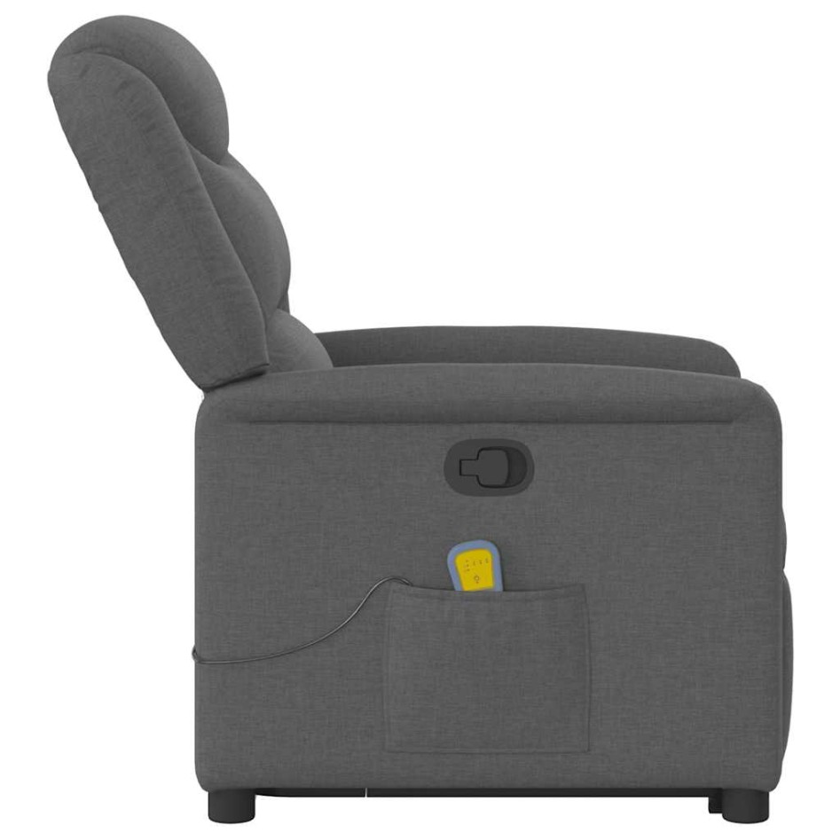 Silla de masaje reclinable de pie de tela gris