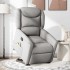 Sillón de masaje reclinable de pie de tela gris