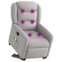 Sillón de masaje reclinable de pie de tela gris