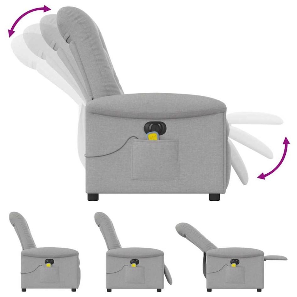 Sillón reclinable de masaje eléctrico tela gris