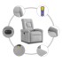 Sillón reclinable de masaje eléctrico tela gris