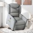 Sillón de masaje eléctrico reclinable elevable tela gris