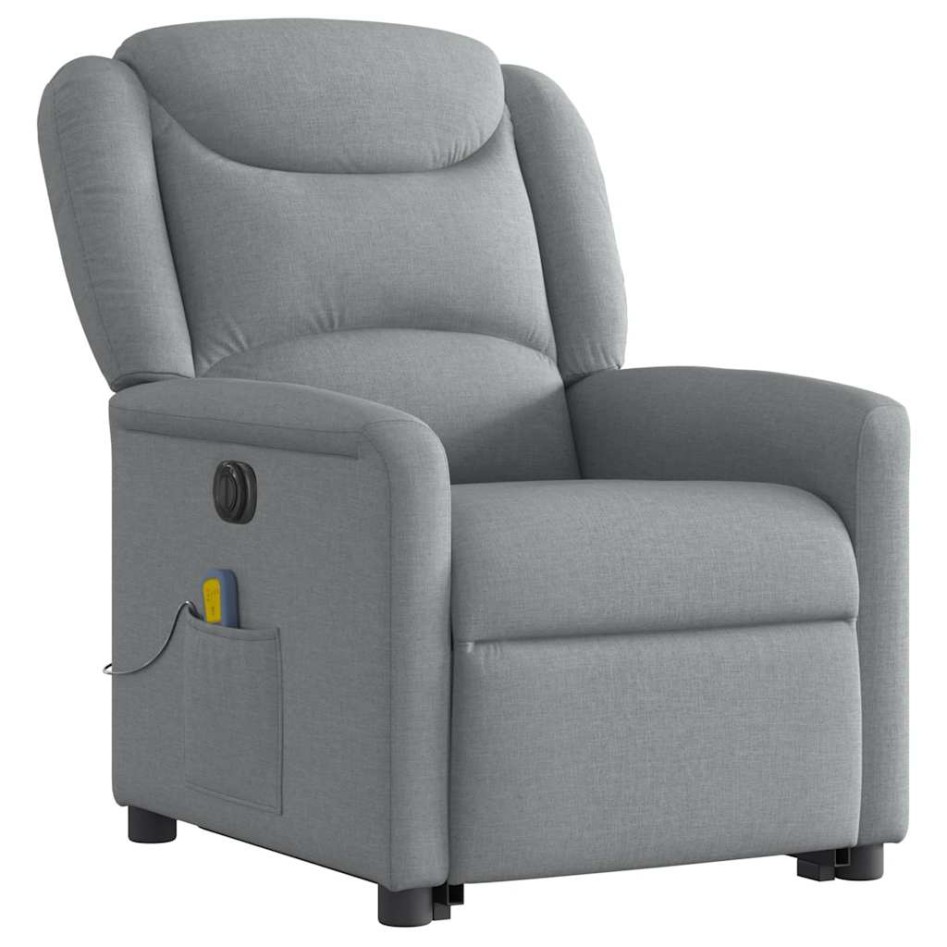 Sillón de masaje eléctrico reclinable elevable tela gris