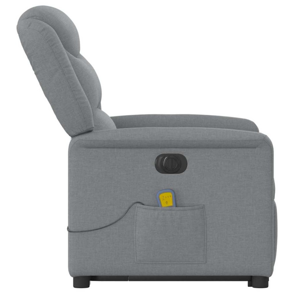 Sillón de masaje eléctrico reclinable elevable tela gris